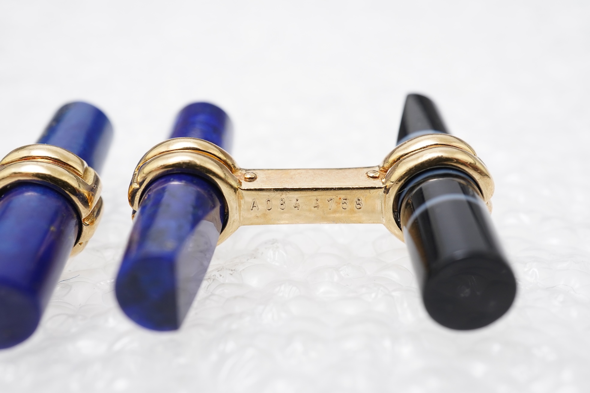 Boucheron, a pair of gold and hardstone cufflinks